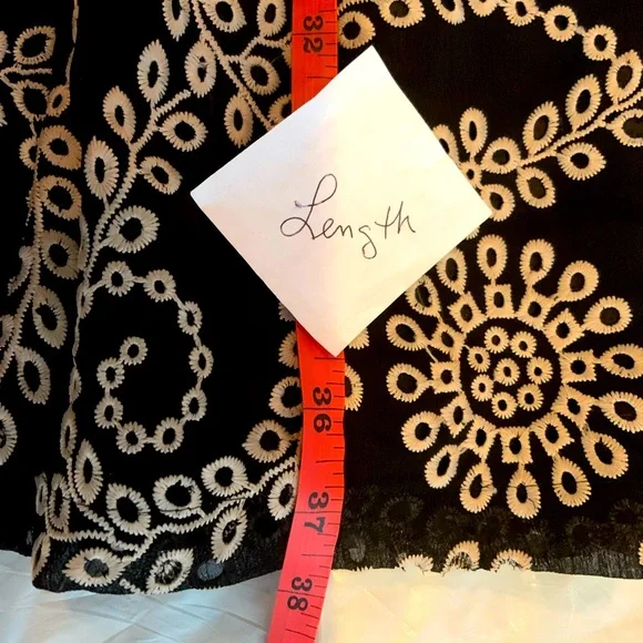 White House Black Market Black & Nude Strapless Embroidered MIDI Dress 10 NWT - Picture 11 of 11